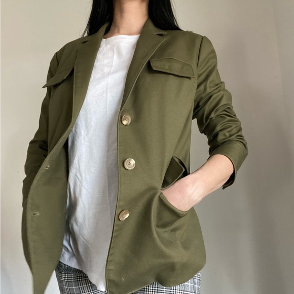 Liz Claiborne Military Style Olive Green Women’s Jacket Size 12P(fits size small - Picture 8 of 15